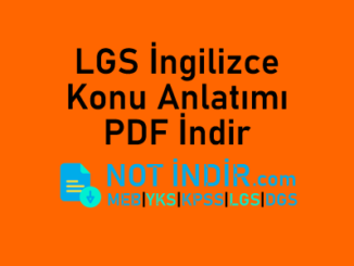LGS İngilizce Konu Anlatımı PDF İndir