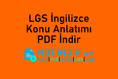 LGS İngilizce Konu Anlatımı PDF İndir