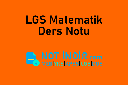 LGS Matematik Ders Notu