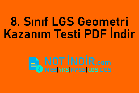 8. Sınıf LGS Geometri Kazanım Testi PDF İndir